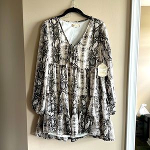 Altard State Sleeve Ruffle Mini Dress